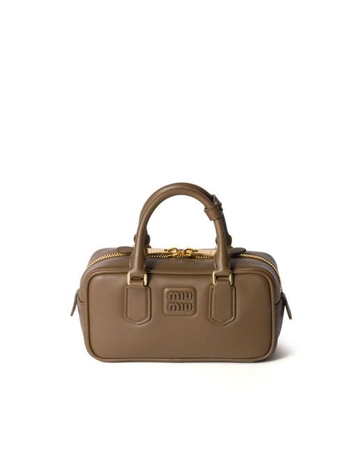 Miu Miu Brown Arcadie Leather Bag