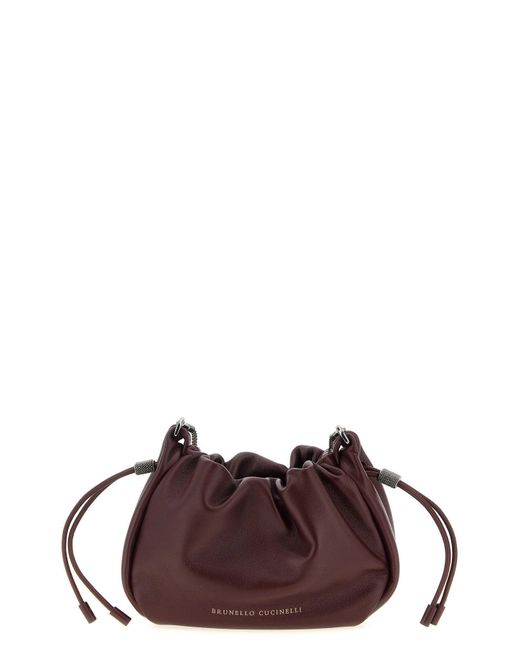 Brunello Cucinelli Brown 'Bucket Mellow' Mini Crossbody Bag
