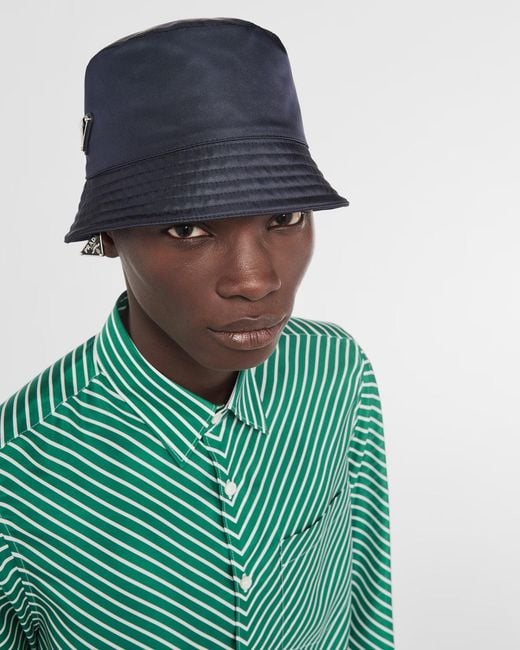 Prada Blue Midnight Re-Nylon Hat for men