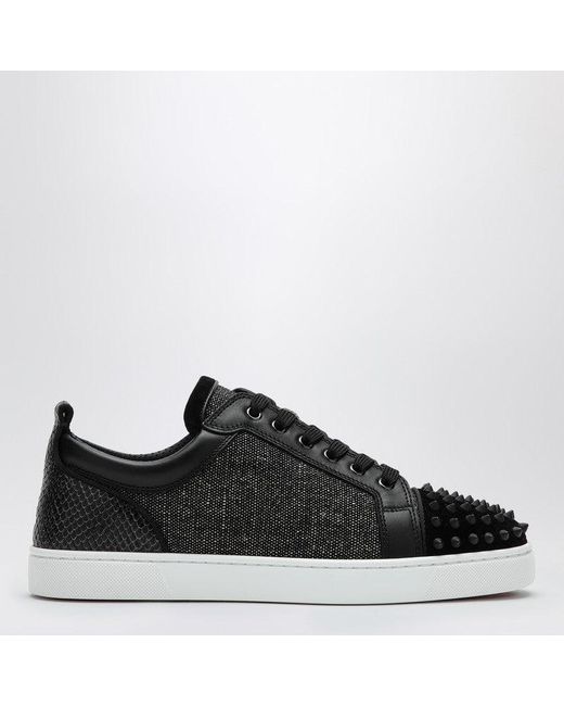 Christian louboutin mens black spikes hot sale