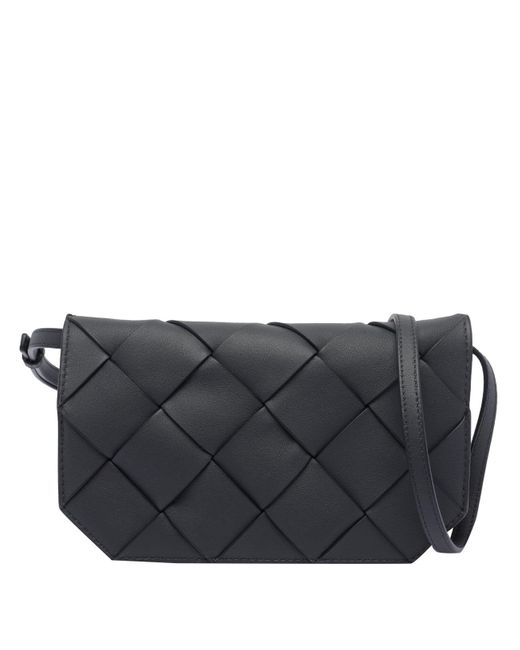 Bottega Veneta Black Diago Phone Pouch for men