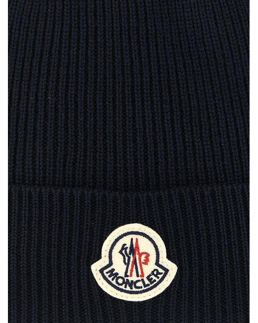 Moncler Blue Wool Beanie for men