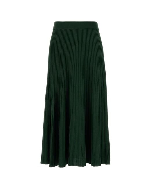 Zimmermann Green Dark Viscose Blend Skirt
