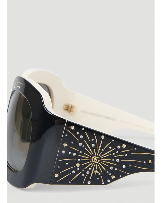 Gucci Gray Oversize Square Frame Sunglasses