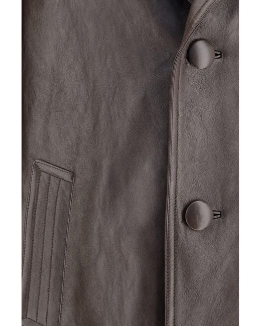 Prada Brown Leather Caban Jacket for men