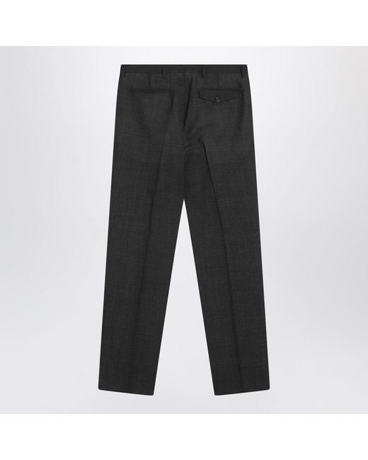 Prada Gray Anthracite Wool Trousers for men