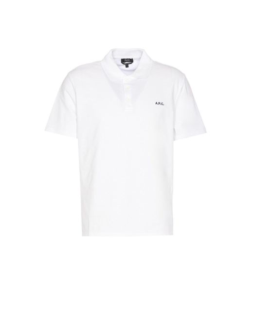 A.P.C. White Standard Logo Polo for men