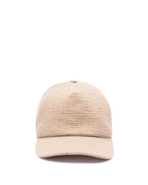 Fendi Natural 'Denim Ff' Baseball Cap for men
