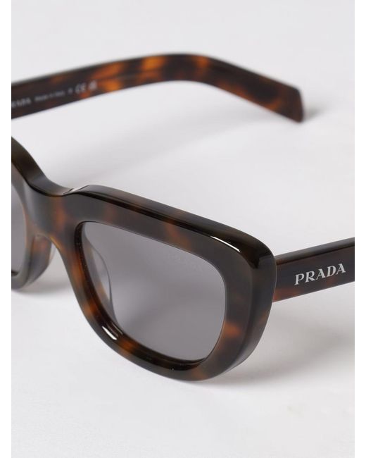 Prada White Tortoiseshell Acetate Teardrop Sunglasses With Polarized Lenses