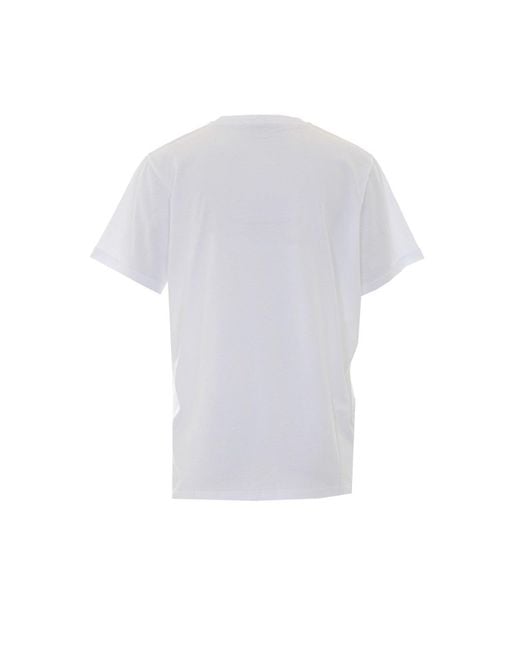 Ganni White Basic Jersey Leopard T-Shirt