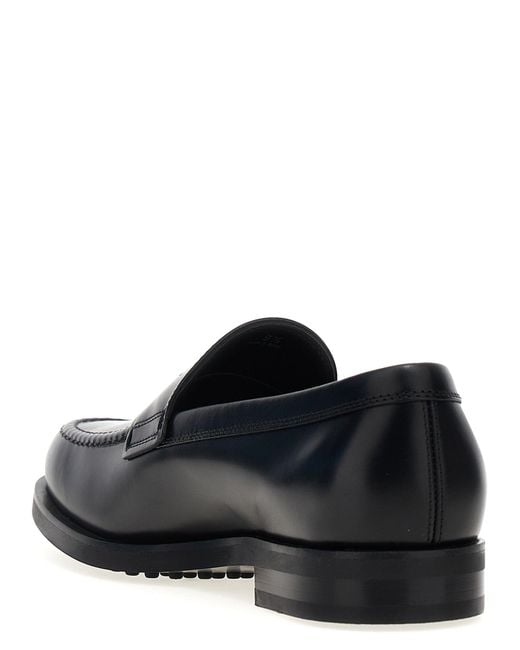 Tod's Black Leather Loafer for men