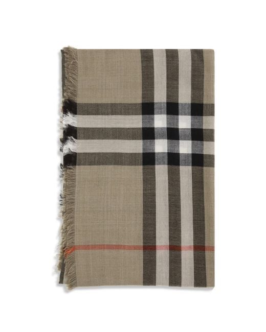Burberry Gray Check Reversible Wool And Silk Scarf for men