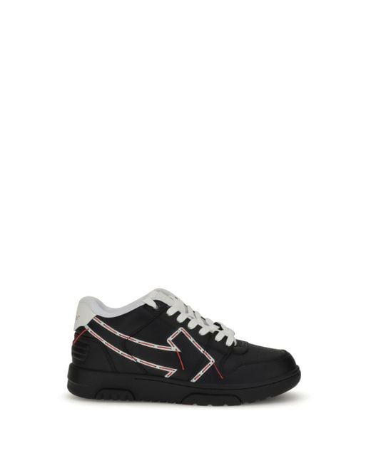 Off-White c/o Virgil Abloh Black Stitched Arrow Sneakers for men
