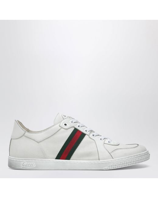 Gucci White Low Stretch Sneakers
