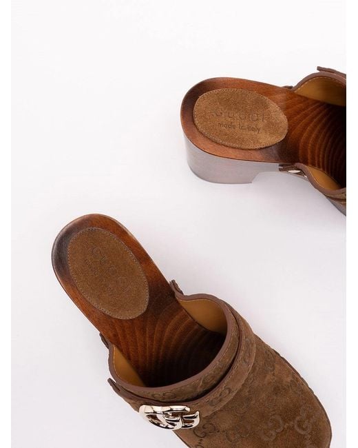 Gucci Brown 'Marmont' Clogs
