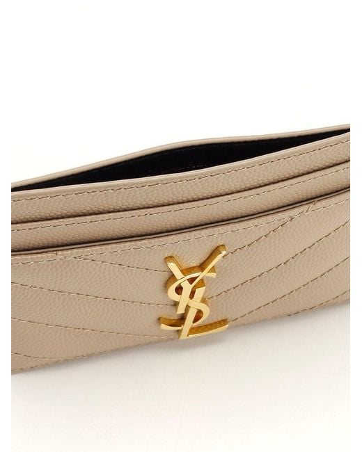 Saint Laurent Natural Monogram Card Case