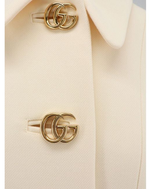 Gucci Natural Wool Crãªpe Coat