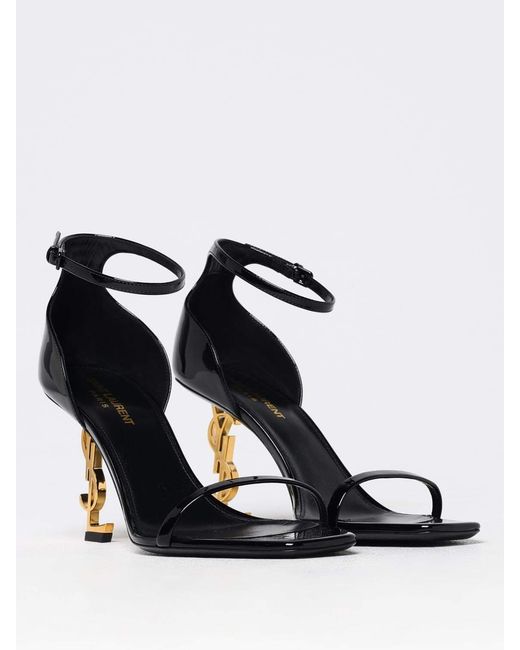 Saint Laurent White Opyum Patent Leather Sandals