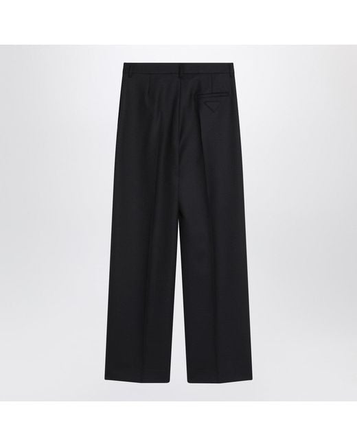 Prada Black Wool Wide Trousers