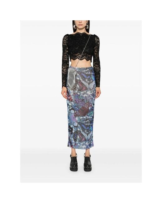 Rabanne Black Cropped Lace Top