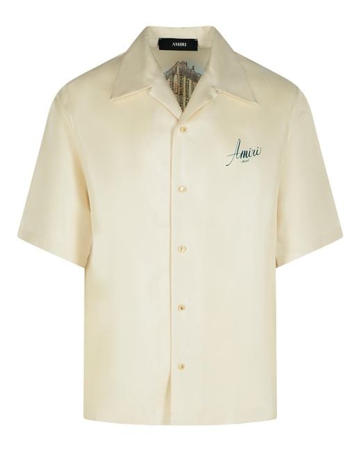 Amiri Natural Ivory Silk Shirt for men