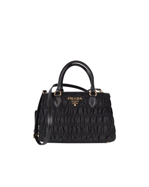 Prada Black Gaufre Nylon Handbag