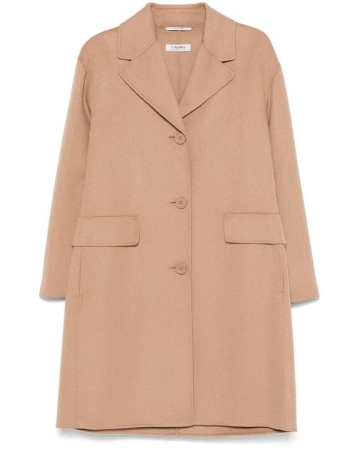 Max Mara Natural Wool Single-Breasted Coat