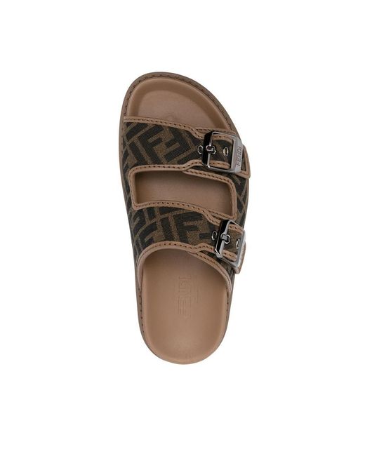 Fendi Brown Neutrals Flip-Flops & Slides for men