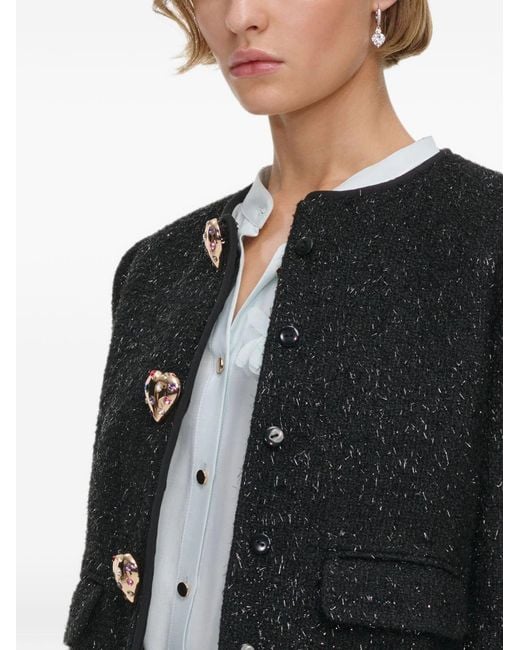 Self-Portrait Black Bouclé Jacket