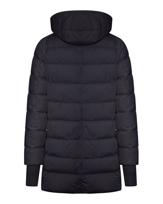 Herno Blue Long Down Jacket With Hood