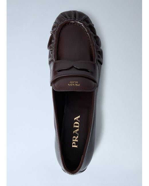 Prada White Leather Loafers