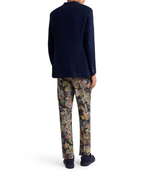 Etro Blue Textured Jersey Jacket for men