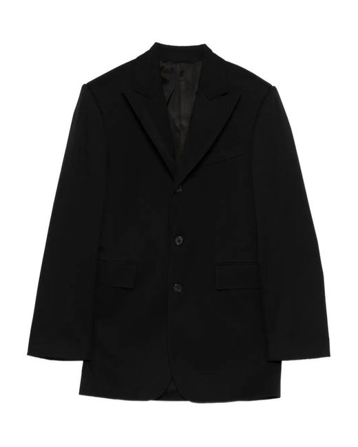 Céline Black Diagonal Wool Column Jacket