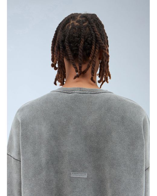 Acne Gray Logo Patch Sweatshirt