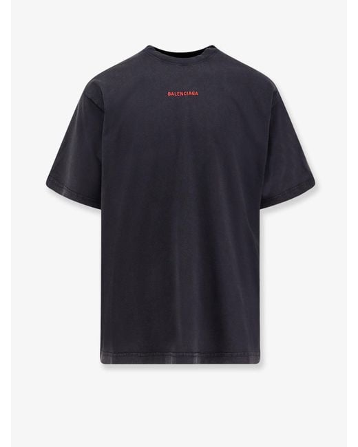 Balenciaga Blue Cotton T-Shirt for men