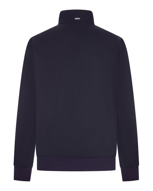 Herno Blue Wool-Blend Zip-Up Bomber Jacket for men