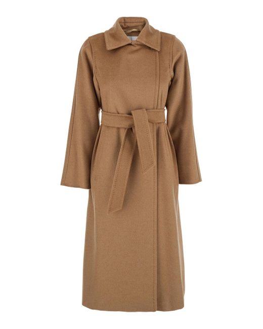Max Mara Women's Natural 'Manuela' Coat With Belt