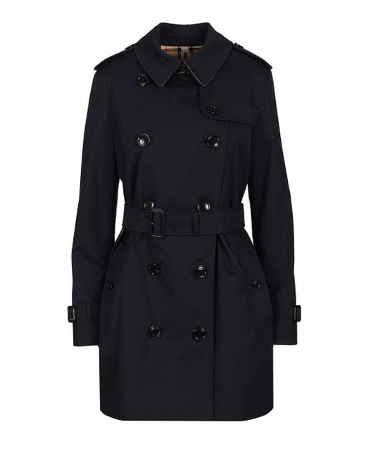 Burberry Blue Heritage Kensington Trench Coat