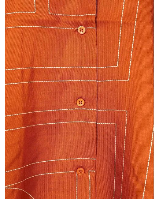 Totême Orange "Monogram" Pajama Top