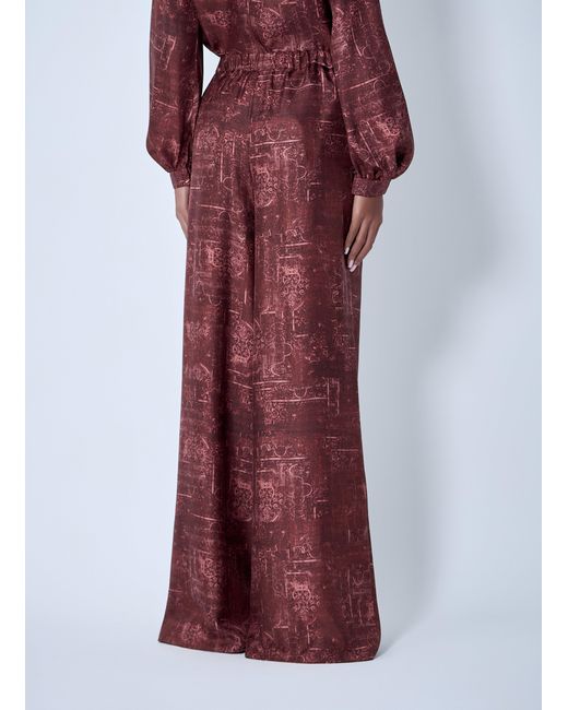 Max Mara Red Silk Pants