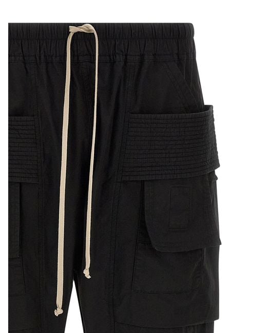 Rick Owens Black 'Creatch Cargo Drawstring' Pants for men