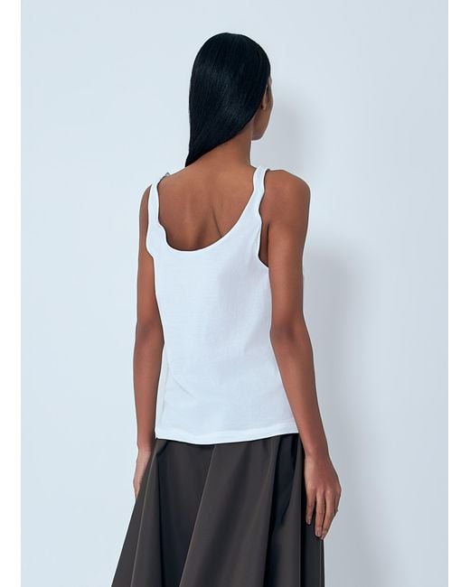 Prada Jersey Tank Top in White | Lyst