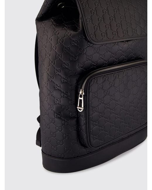 Gucci Black Gg Calfskin Backpack for men