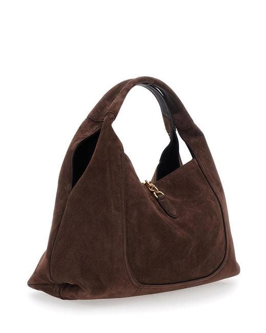 Gucci Brown Shoulder Bag 'Softbit Large' With Horsebit Closure