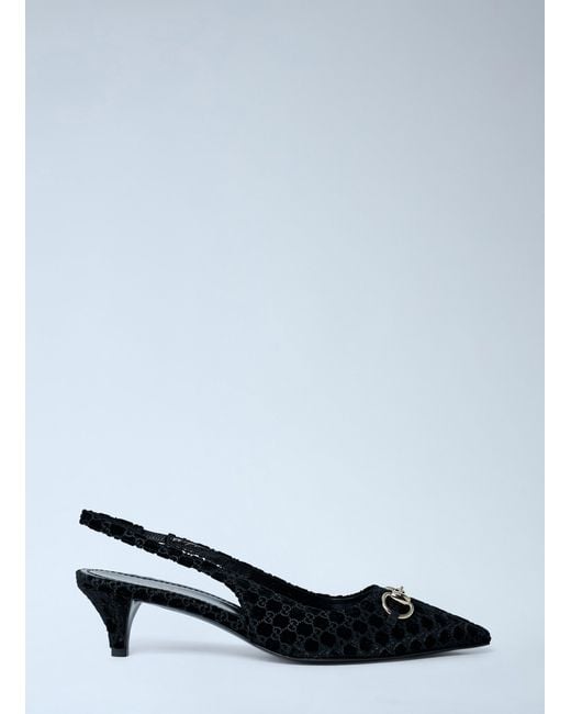 Gucci Black Horsebit Slingback