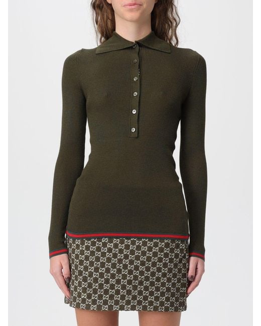 Gucci Men's Green Polo Shirt Forest