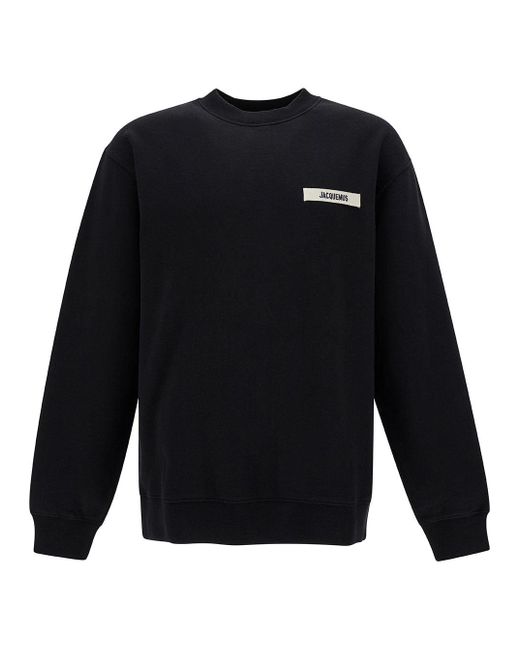 Jacquemus Blue 'Le Sweatshirt Gros-Grain' Sweatshirt With Logo Patch for men