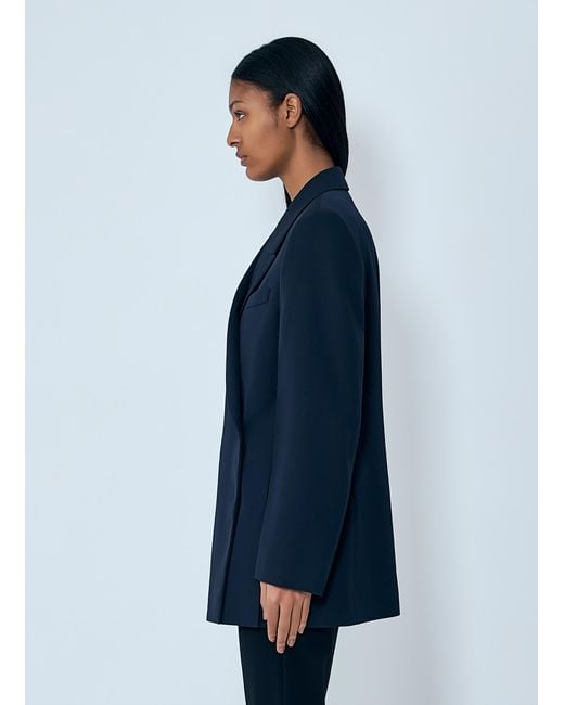 Jil Sander Blue Double-Breasted Wool Blazer