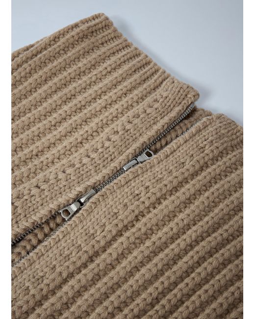 Dries Van Noten Brown Zip-Up Scarf for men