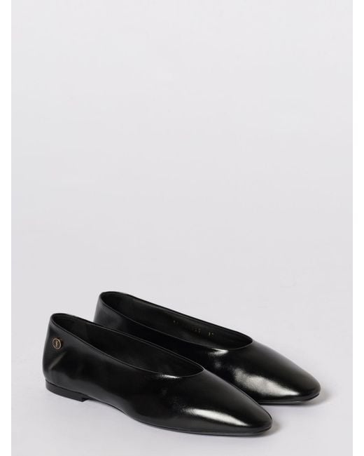 Saint Laurent White Sao Leather Ballerinas